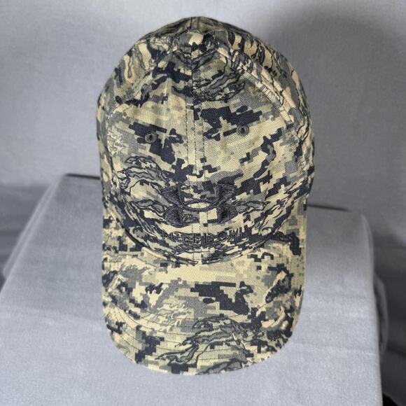 Under Armour Hat Cap Strap Back Mens One Size Green Camo UA Freedom Embroidered‎ - Picture 4 of 13